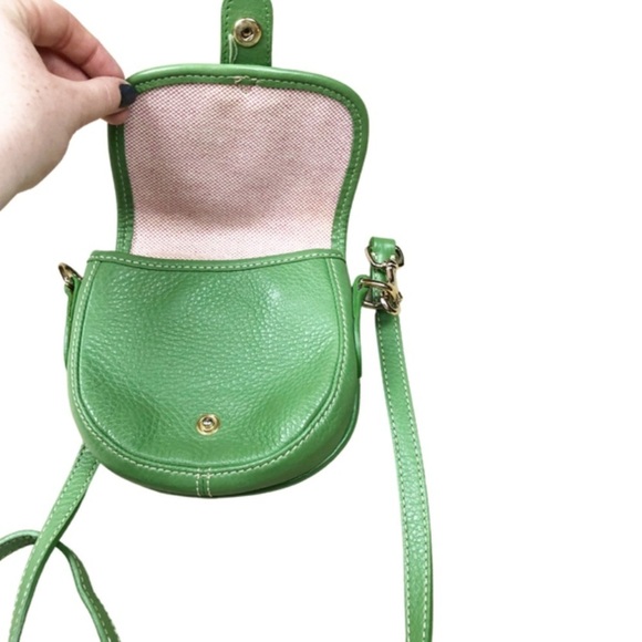 Dooney & Bourke Saddle Crossbody Leather Green Purse Handbag - Picture 5 of 15